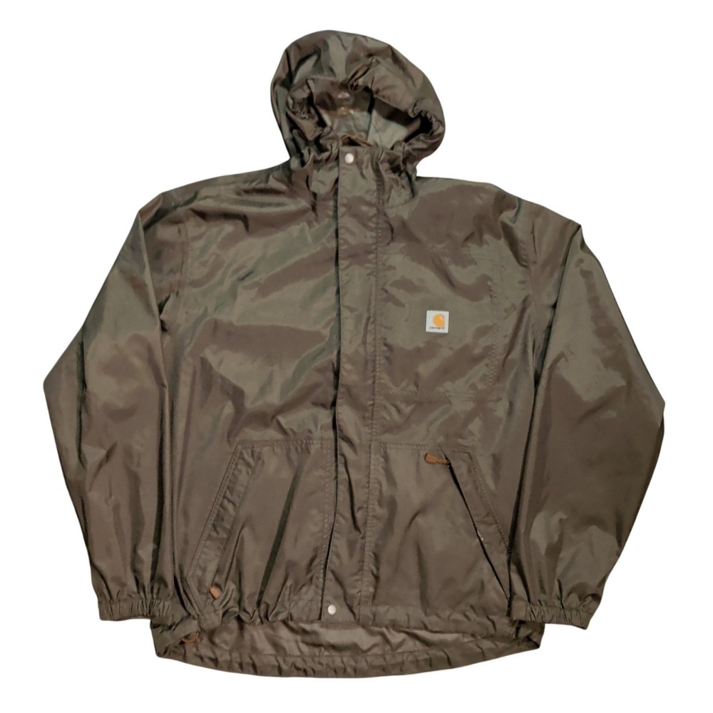Carhartt Storm Defender Rain Jacket Mens Size L Loose Fit Green Outdoor 0J3510-M